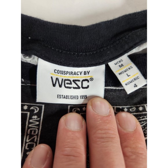 Mens Conspiracy WeSC Black Bandana Short Sleeve Tee T-Shirt Size Medium RARE - Picture 3 of 9